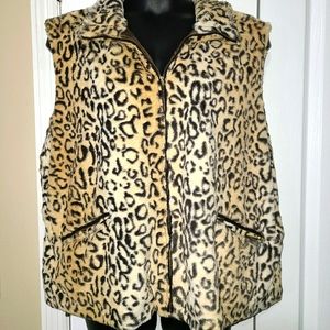 Plus Size 26/28 Faux Cheetah Fur Vest